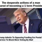 Trump Mail Sabotage Scared Of Becoming 1 Term President
