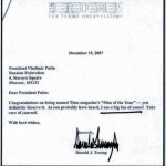 Trump love letter to Putin