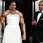 Michelle with muscles meme