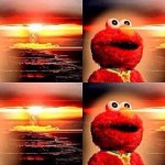 Elmo nuclear explosion four panel meme