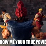 Street fighter figures | SHOW ME YOUR TRUE POWER | image tagged in figures street fighter | made w/ Imgflip meme maker