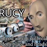 Acrucy | When you aim in jailbreak and shot a random place and headshots a cop | image tagged in acrucy | made w/ Imgflip meme maker