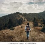 hiker walking away