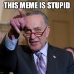 Stupid I Say | THIS MEME IS STUPID | image tagged in schmuck shumer,stupid memes | made w/ Imgflip meme maker