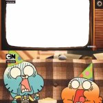 Gumball shocked after watching tv