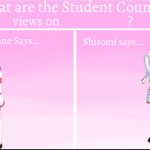 What are the student council's views on?