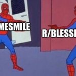 Spiderman clone | R/BLESSEDIMAGES; R/MADEMESMILE | image tagged in spiderman clone | made w/ Imgflip meme maker