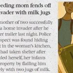 Mom fends off home invader with jugs meme