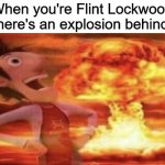 Flint Lockwood Explosion | When you're Flint Lockwood and there's an explosion behind you. | image tagged in flint lockwood explosion,cloudy with a chance of meatballs,flint lockwood,explosion,mushroom cloud,literal meme | made w/ Imgflip meme maker