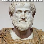aristotle | MOTHERS ARE FONDER THAN FATHERS OF THEIR CHILDREN BECAUSE  THEY  ARE  MORE  CERTAIN  THEY  ARE  THEIR  OWN. ARISTOTLE | image tagged in aristotle | made w/ Imgflip meme maker