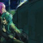 Miku and Luka crying in each other's arms