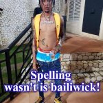 spelling | Spelling

 wasn't is bailiwick! | image tagged in spelling | made w/ Imgflip meme maker