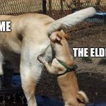 JW Elders | ME; THE ELDERS | image tagged in nosy people | made w/ Imgflip meme maker