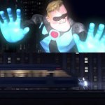 Mr. Incredible hit by train template