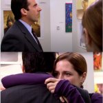Pam Hugs Michael meme