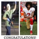 Kaepernick congratulations you're trash meme