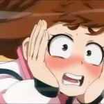 Uraraka blushes meme