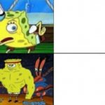 Silly SpongeBob vs Buff SpongeBob meme
