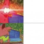 Patrick Awake vs. Patrick Sleeping meme