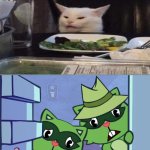Lifty & Shifty "Awwwww!!" (HTF) | I TAKEOVER, SO I CAN EAT. AWWWWW! | image tagged in lifty shifty awwwww htf,memes,funny,woman yelling at cat,crossover | made w/ Imgflip meme maker