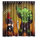 Funny Marvel shower curtain