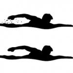 Black and white swimming icon