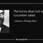 The horse does not eat cucumber salad