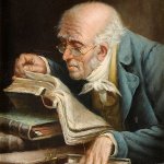 old guy reading a book