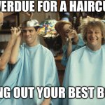dumb haircut | OVERDUE FOR A HAIRCUT; BRING OUT YOUR BEST BOWL | image tagged in dumb haircut | made w/ Imgflip meme maker