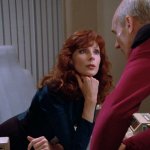 Dr Crusher Staring at Picard