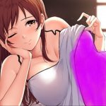 Brown hair anime girl censored
