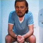 Leo on toilet
