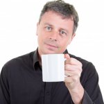 Man drinking mug