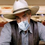 Sarcasm cowboy with face mask