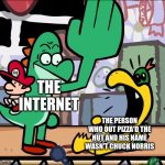 NO ONE OUT PIZZA"S THE HUT (Unless you're Chuck Norris or Dominoes) | THE INTERNET; THE PERSON WHO OUT PIZZA'D THE HUT AND HIS NAME WASN'T CHUCK NORRIS | image tagged in enraged slap,yoshi,terminalmontage,nintendo,memes,funny | made w/ Imgflip meme maker