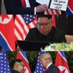 Donald Trump Pretty please give up your nukes meme