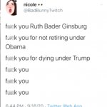 And we hear from the Tolerant Left on RBG