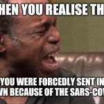 i cri evrytiem | WHEN YOU REALISE THAT; YOU WERE FORCEDLY SENT IN LOCKDOWN BECAUSE OF THE SARS-COV 2 VIRUS | image tagged in best cry ever,memes,coronavirus,covid-19,sars-cov-2,lockdown | made w/ Imgflip meme maker