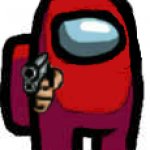 red among us guy with a gun Meme Generator - Imgflip