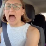 Unhinged Liberal Lunatic Idiot Woman Meltdown Screaming in Car