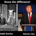Stable genius vs. horse's ass meme