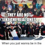 Akatsuki | THEY ARE NOT LIKE THE REAL ONES | image tagged in naruto,naruto shippuden,fun,funny | made w/ Imgflip meme maker