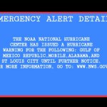 Hurricane Warning | THE NOAA NATIONAL HURRICANE CENTER HAS ISSUED A HURRICANE WARNING FOR THE FOLLOWING: GULF OF MEXICO REPUBLIC,MOBILE,ALABAMA,AND ST LOUIS CITY UNTIL FURTHER NOTICE. FOR MORE INFORMATION, GO TO: WWW.NWS.GOV; EMERGENCY ALERT DETAILS | image tagged in emergency alert system,hurricane,warning | made w/ Imgflip meme maker