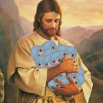 Jesus Holding Rei Plushies meme