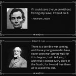 Abraham Lincoln VS Robert E Lee on slavery meme