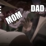 "Do you like Transformers The last knight?" Mum said | MOM ME DAD MY SISTER | image tagged in jotaro laughing,transformers,jojo's bizarre adventure | made w/ Imgflip meme maker