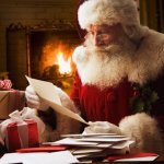 Santa reads letter meme