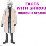 It's True | MICHIRU IS STRAIGHT | image tagged in facts with shirou,meme,funny | made w/ Imgflip meme maker