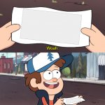 dipper with paper