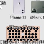 White grainy paper | iPhones now; iPhone 11    iPhone 11 Pro; iPhone 57 pro; AustinW.1; IPHONES IN THE FUTURE | image tagged in iphone 11,apple iphone,iphone,phone,cameras on iphones am i right,are you really reading these tags | made w/ Imgflip meme maker